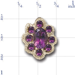 A1605 14K OV AND ROUND AMETHYST SLIDE 